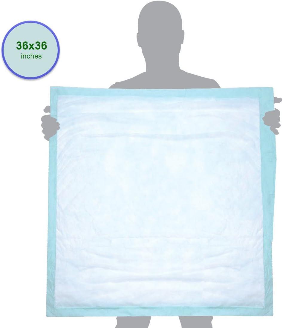 Extra Large Disposable Incontinence Bed Pad 10 Count (Size 36 x 36 Inch) Hospital Underpad