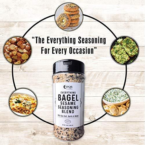 Everything Bagel Seasoning Blend by SPQR Seasonings Original XL 10 oz. Jar  Delicious Blend of Sea Salt and Mixed Spices