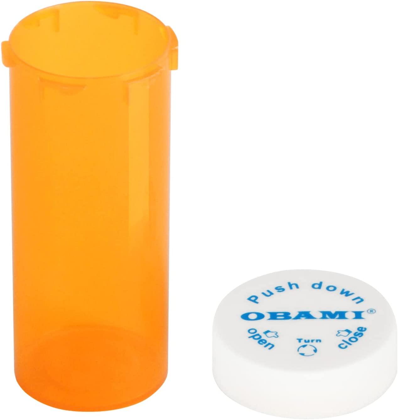 Plastic Medicine Pill Bottles with Child Resistant Caps Push Down and Turn Prescription Vial