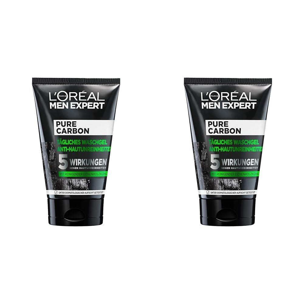 L‘Oréal Paris Men Expert Pure Carbon Waschgel – Anti-Pickel Gesichtsreinigung Für Männer, 100 Ml