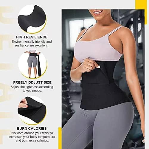Waist Trainer for Women Lower Belly Fat - Weight Loss Compression Tummy  Control Belt Plus Size Snatch Me Up Bandage wrap Waist Trimmer Black