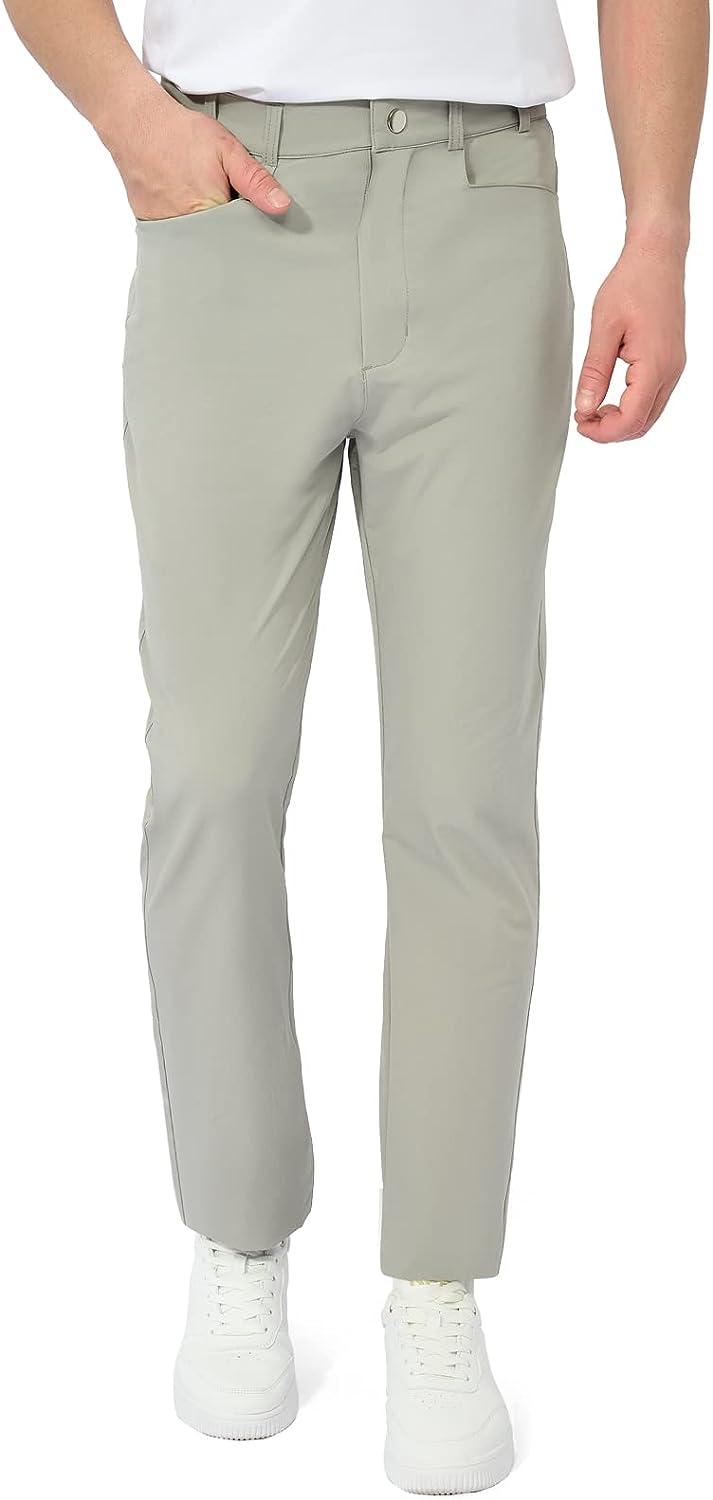 Men Dress Pants Slim Fit Stretch Chino Golf Pocket Hiking Flex Workwear  Trousers