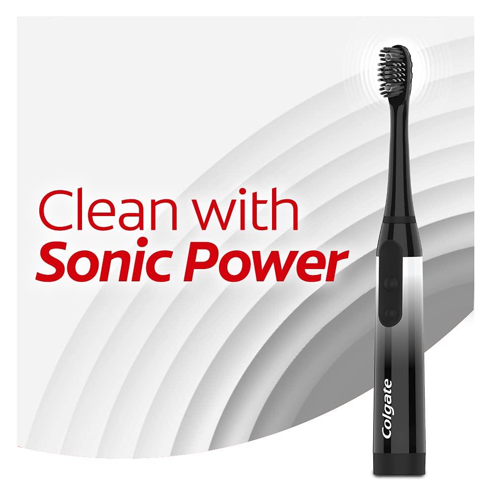 Colgate 360 Charcoal Sonic Powered Battery Toothbrush, Pack of 2