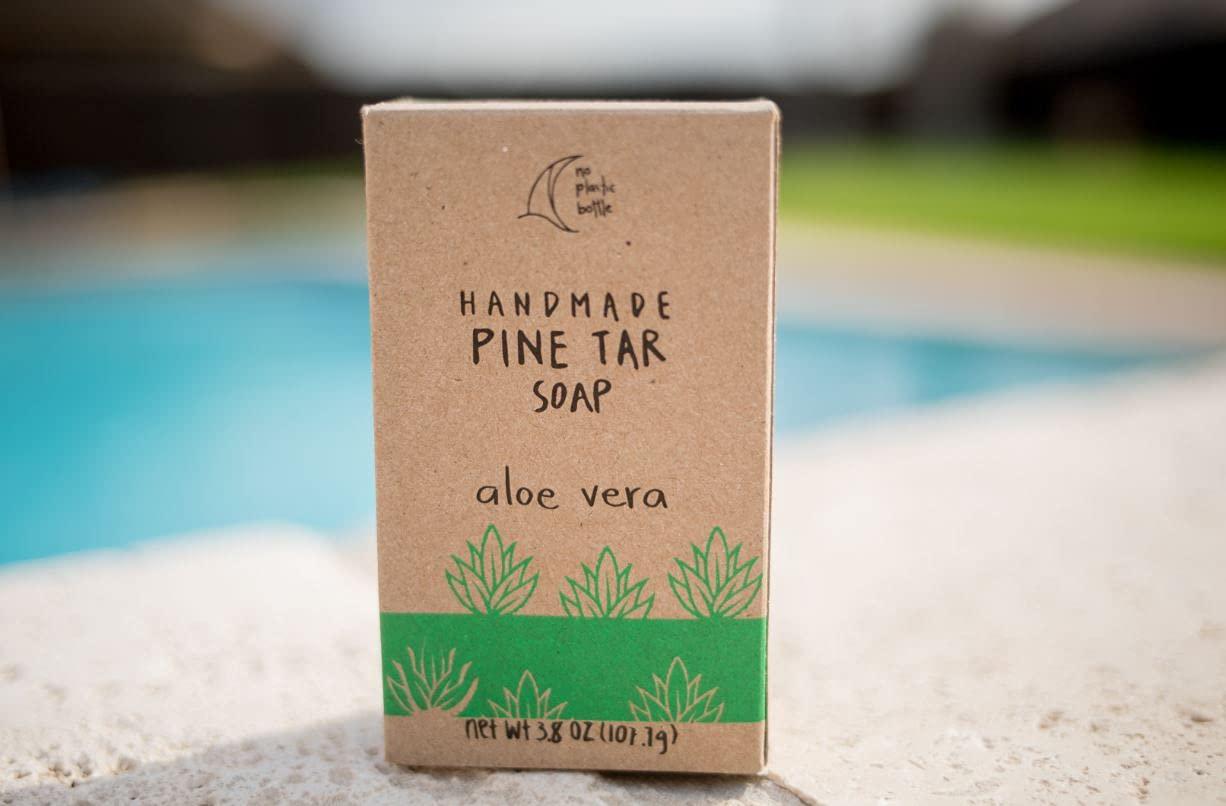 Handmade Pine Tar Soap Bar Biodegradable Sustainable & All Natural Body Wash Exfoliating Scrub