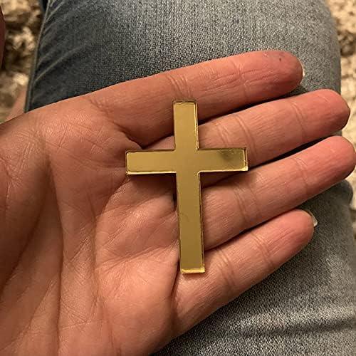 Mirror Acrylic Cross Cake Charm – Christening, Baptism & Holy Communion Cake Decoration