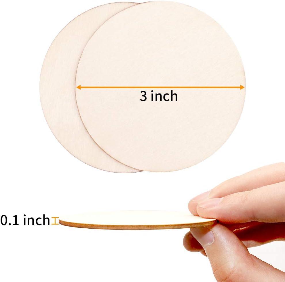 80pcs Unfinished Wood Circle 3 Inch Wooden Circles for Crafts for Wooden  Coasters DIY Crafts and Home Decoration Blank Wood Slices Children and  Students DIY Props Circle Canvas