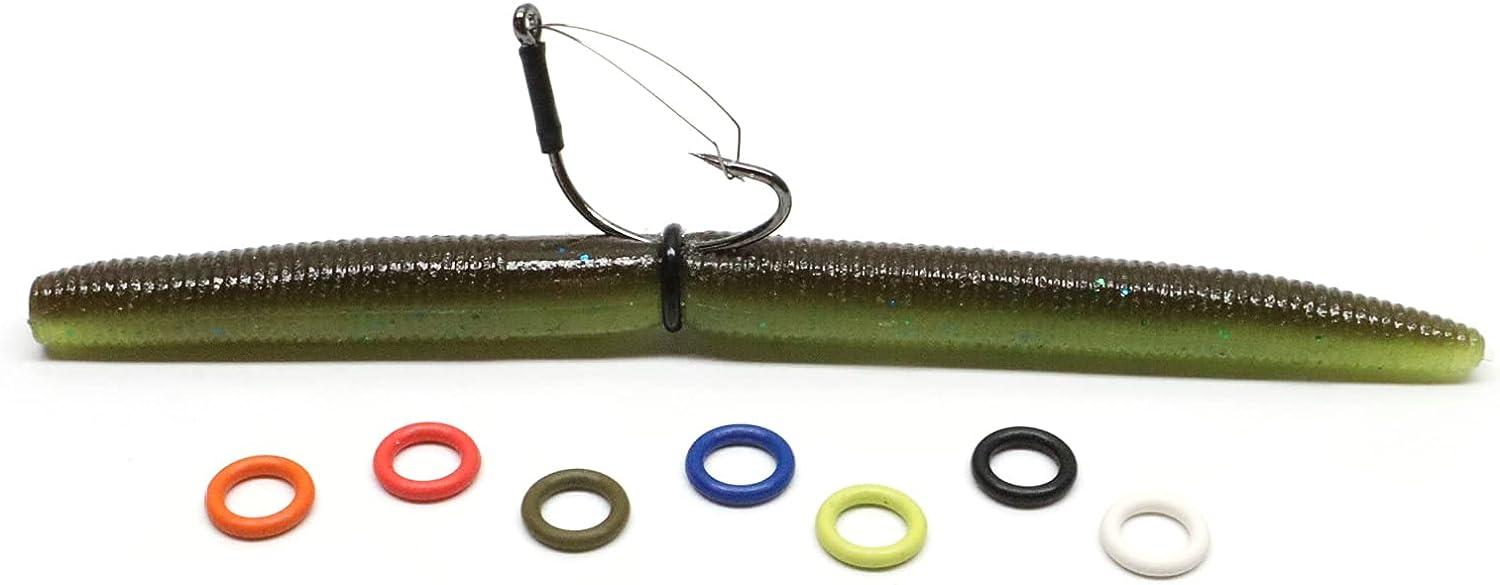 Sink-O-Ring Wacky Rig Kit O Ring NO Tool Needed Use Senko Worms Fishing  Hooks O-Rings Easy to Rig Saves Time and Money (1/4, 3/8 OR 5/8  Chartreuse) (3/8 Sink-O-Ring - Chartreuse with