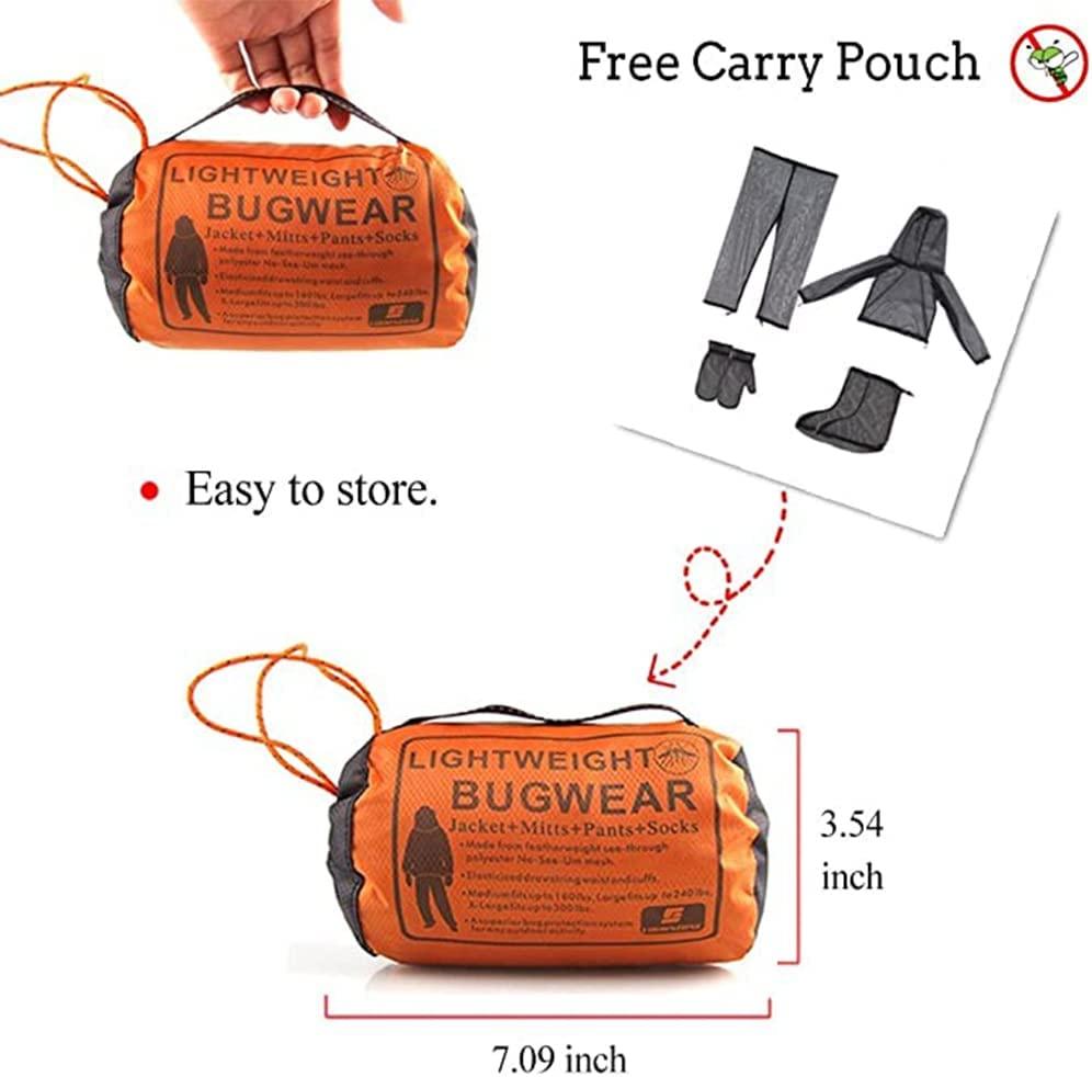 2-Set Full Body Mosquito Net Suit With Hood, Pants, Socks & Mittens – Lightweight Bug Protection For Camping, Fishing & Outdoor Activities