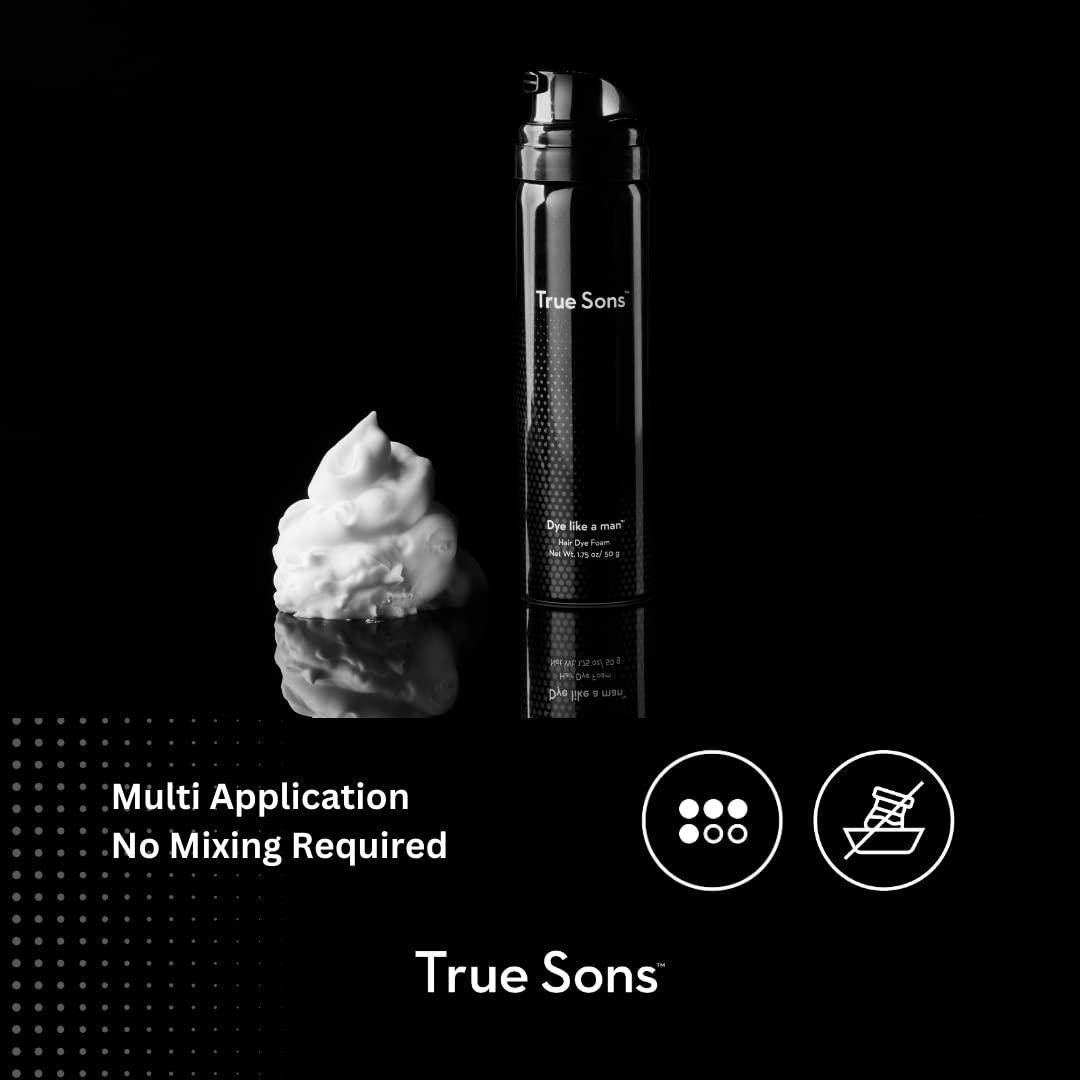 True Sons Men's Hair Dye Kit Instant Dye Booster Applicator Natural Look Light Brown (Pack