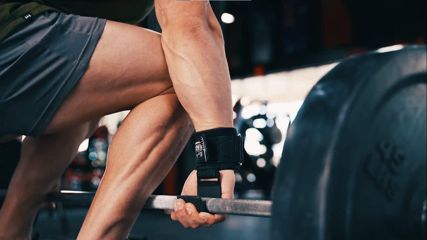 Weight Lifting Hooks Heavy Duty Lifting Wrist Straps Pull Ups Deadlift