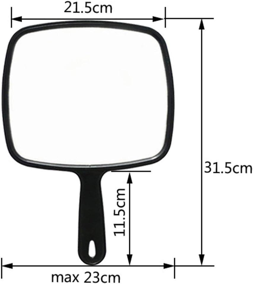 BinaryABC Black Hand Mirror Handheld Mirror with Handle Salon Barbers