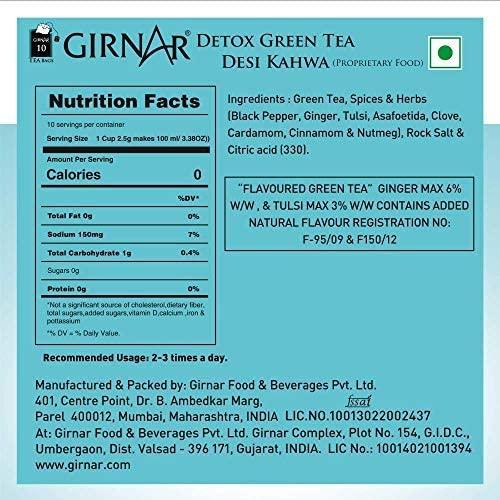 Girnar Detox Green Tea Desi Kahwa (36 Tea Bags)