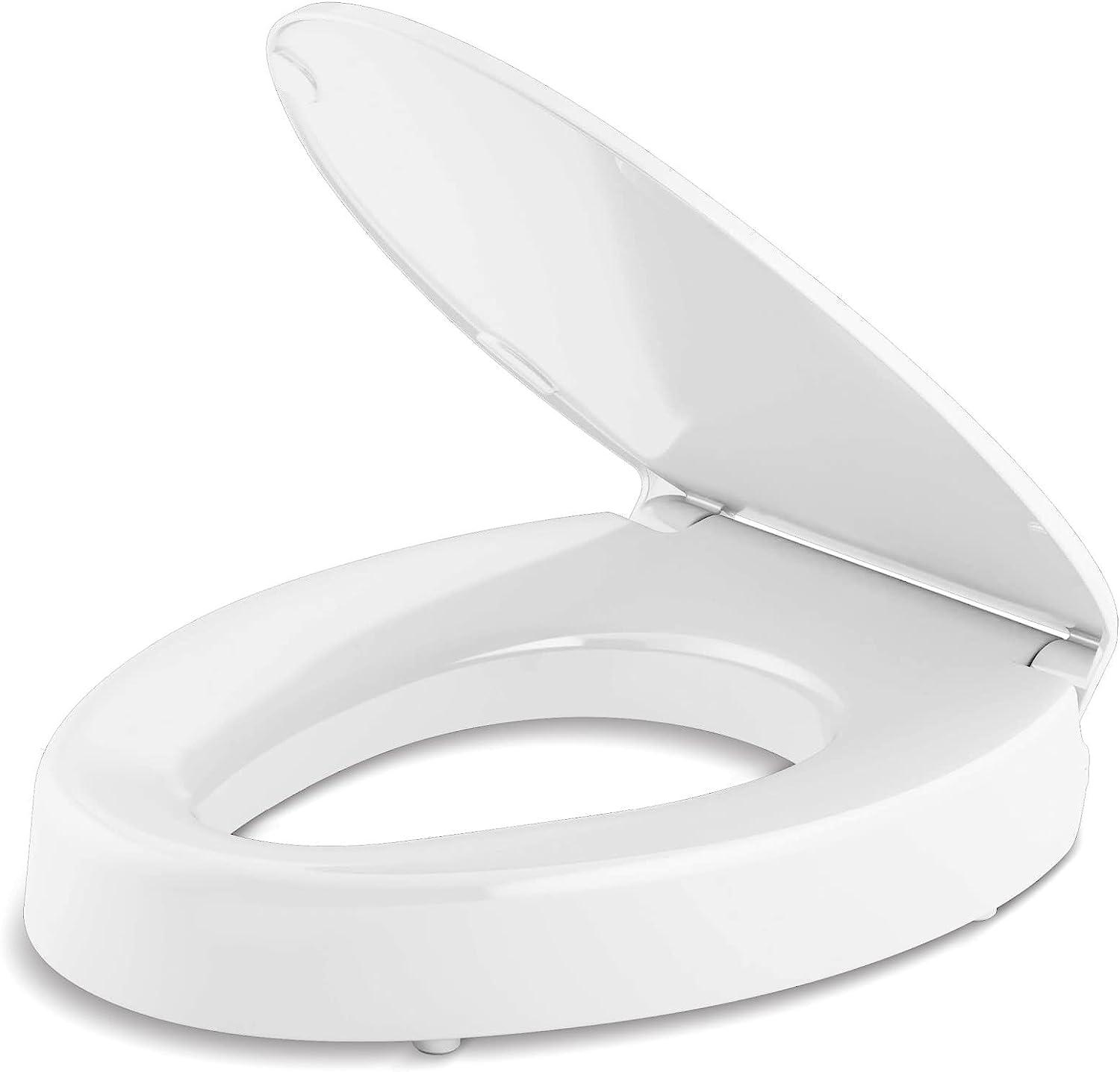 KOHLER Hyten Elevated QuietClose Elongated toilet seat, White