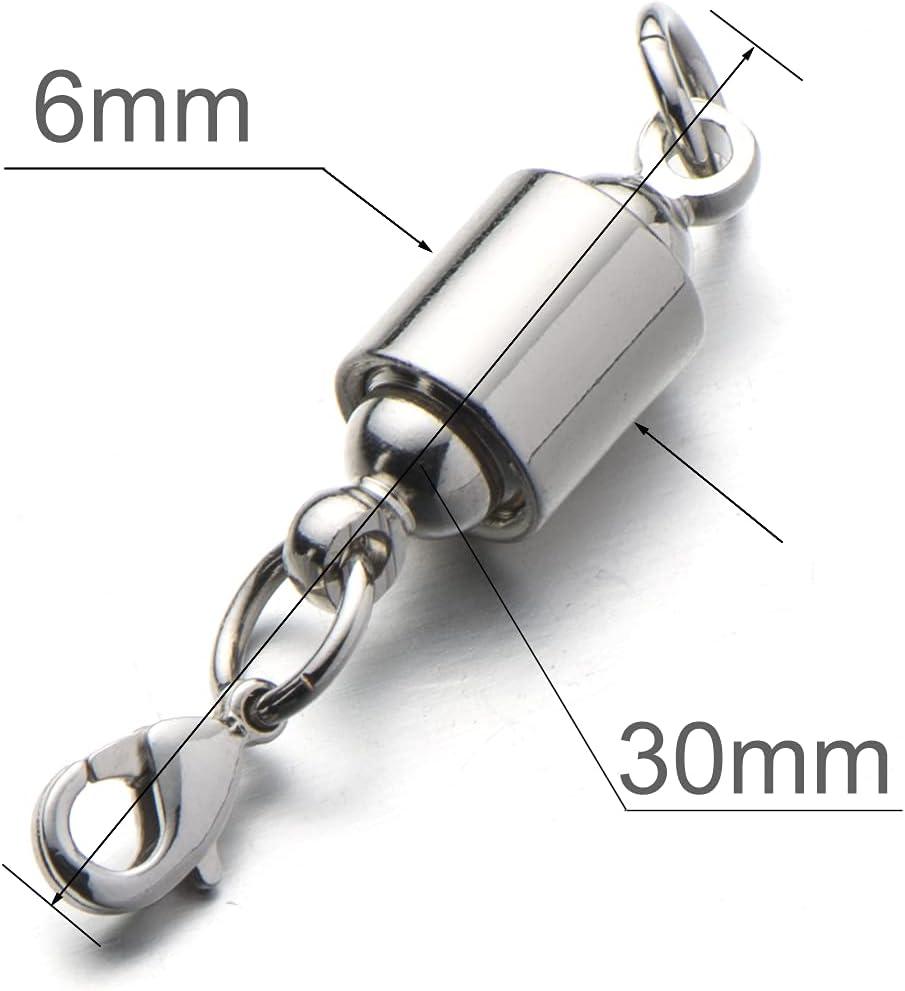 8 Pieces Magnetic Jewelry Clasps For Necklace Closures Screw Locking N…