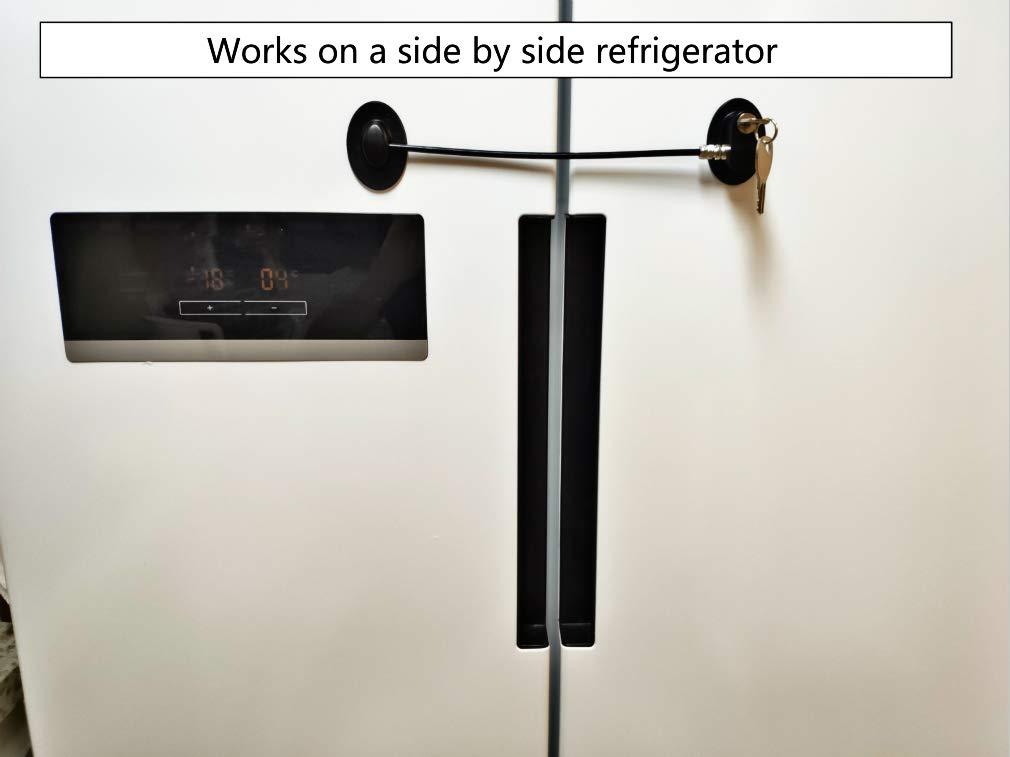 2 Pack Refrigerator Door Locks with 4 Keys, File Drawer Lock, Freezer Door  Lock and Child Safety Cabinet Locks by REZIPO Black