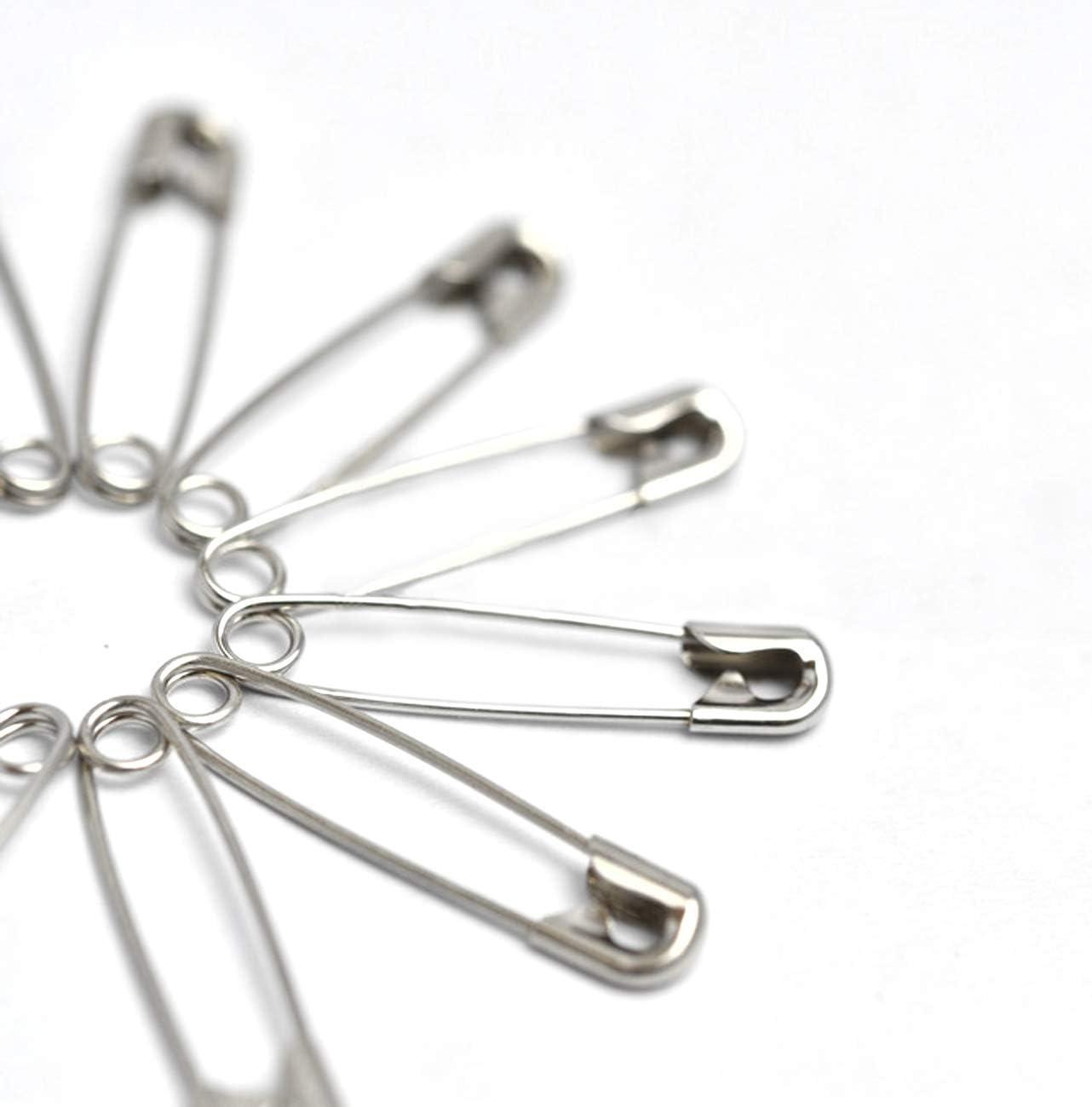 1000Pieces -Safety Pins, 1.1 inch Safety Pins Bulk Metal Silver Sewing Pins Clothing Clips Tool 28mm/ 1.1 inch Decorative Safety Pins, Sewing