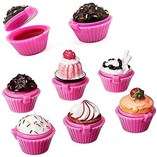 Ifavor123 Cupcake Lip Gloss Lip Balm Set Assorted Designs Birthday Party Favors (12)