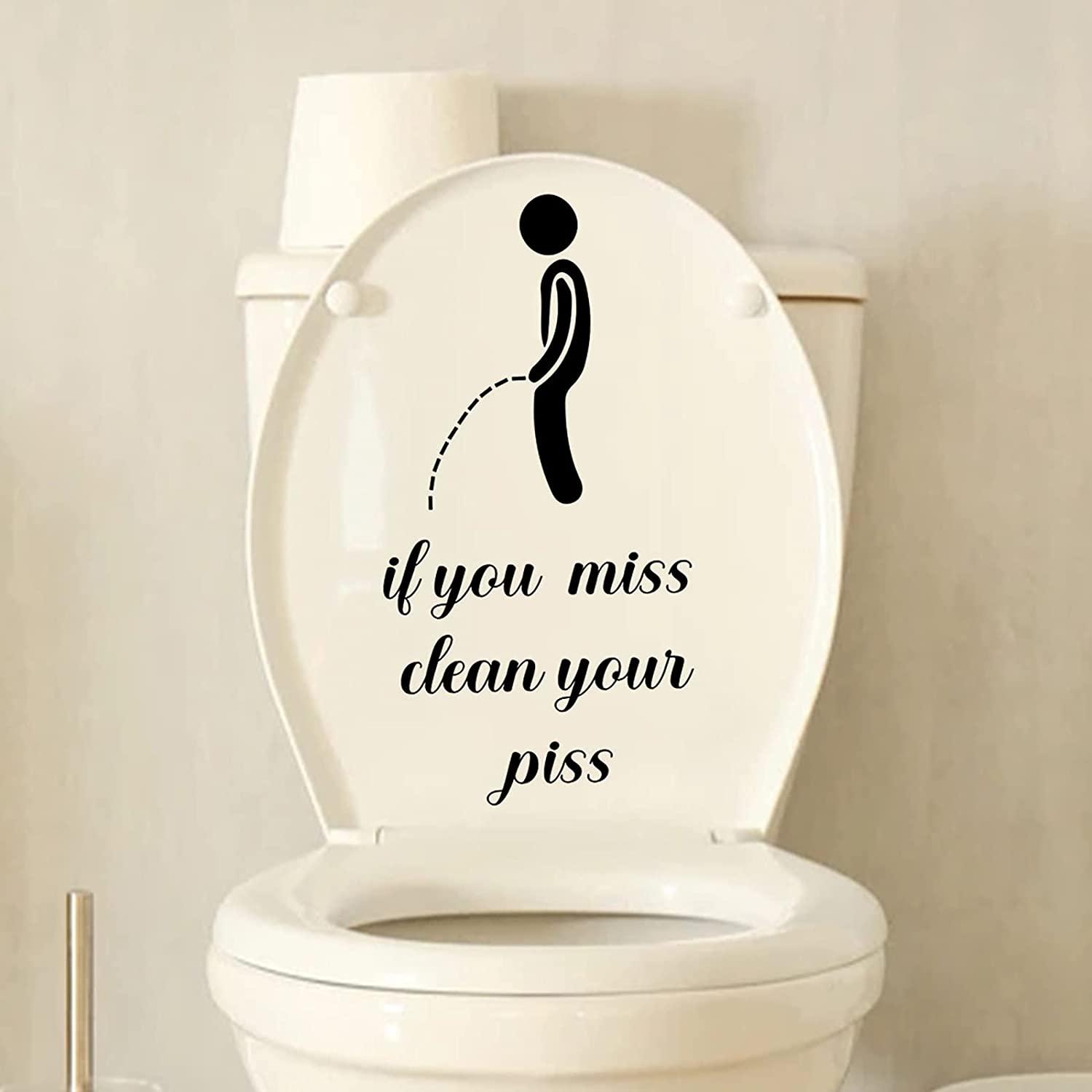 Luminous Villain Toilet Stickers Clean Your Piss Funny - Temu