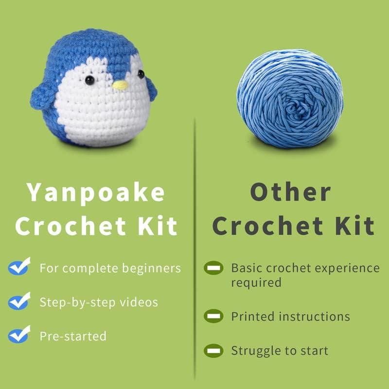 Yanpoake Crochet Kit for Adults and Kids, 4PCS Monster DIY Crochet Animal  Kit for Beginners, Easy Learn to Crochet Amigurumi Kit for Beginners with