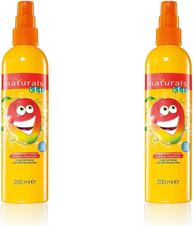 2 x Avon Naturals magnificent mango crazy hair tamer/detangler