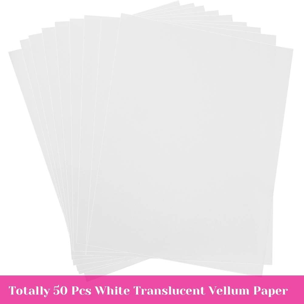 Vellum Paper, Cridoz 50 Sheets Vellum Transparent Paper 8.5 x 11