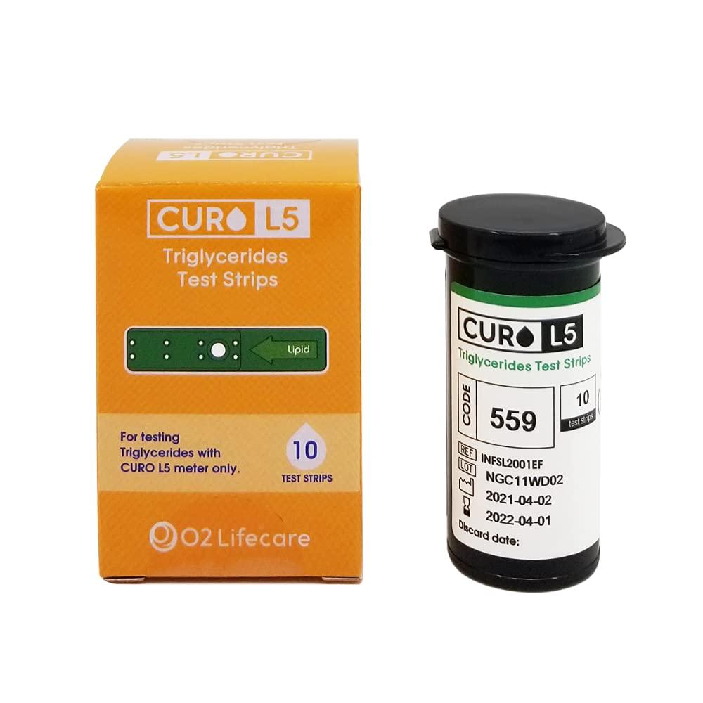 CURO L5 Blood Cholesterol TG (Triglycerides) Test Strips 10 ea (Device