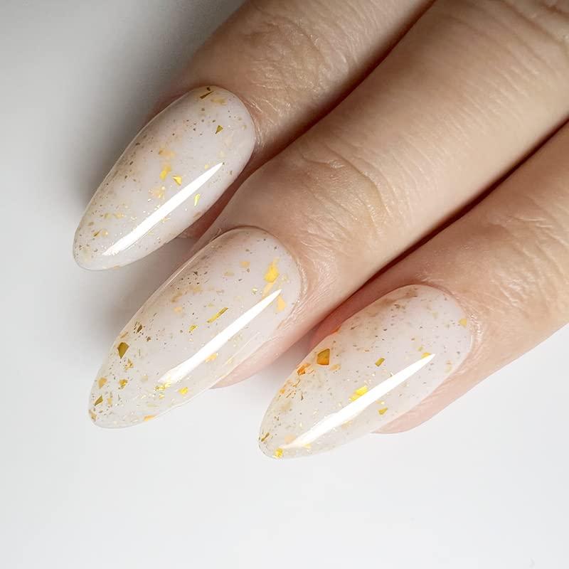 50 Best Wedding Day Nails for Every Style : White Leaf & Gold Foil Nails I  Take You | Wedding Readings | Wedding Ideas | Wedding Dresses | Wedding  Theme