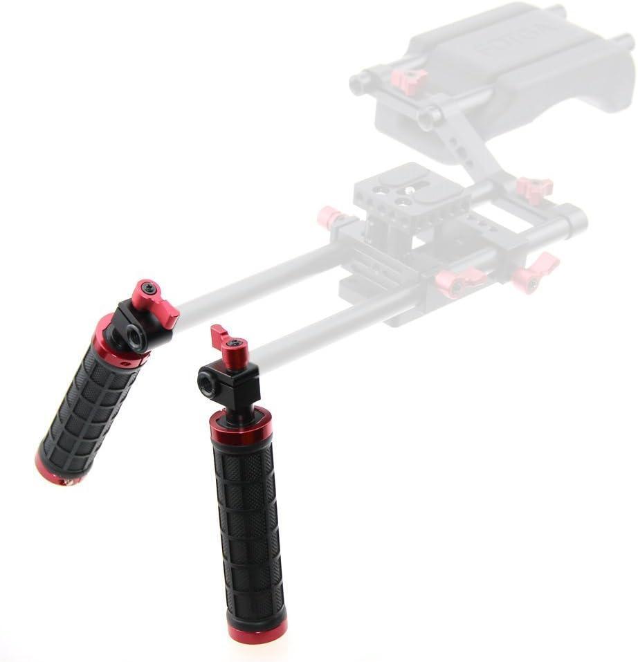 CAMVATE DSLR Handle Grips with Rod Clamp for 15mm Rod Rig