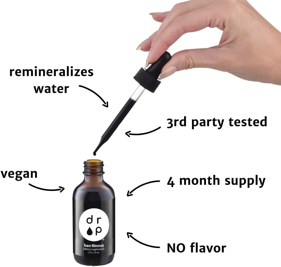 Organic Trace Minerals Electrolyte Drops with Fulvic Acid 2 oz Alkaline