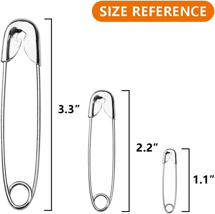 vrupin 500 Pack Safety Pin 1.5Inch/38mm Safety Pins Bulk Safety Pin Size 2  Small Safety Pins with a Convenient Box Safety Pins for Clothes Home Office