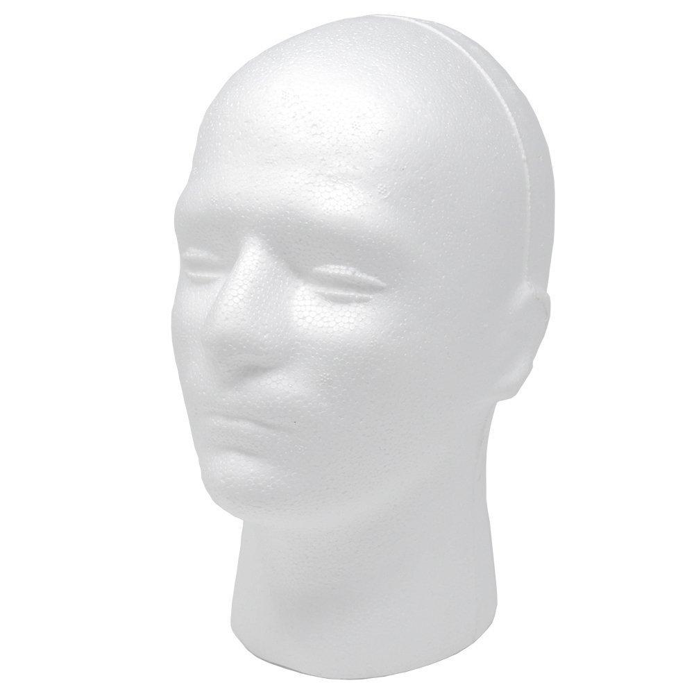 Male Styrofoam Foam Mannequin wig Head 11 (1 count) 11 inch (Pack