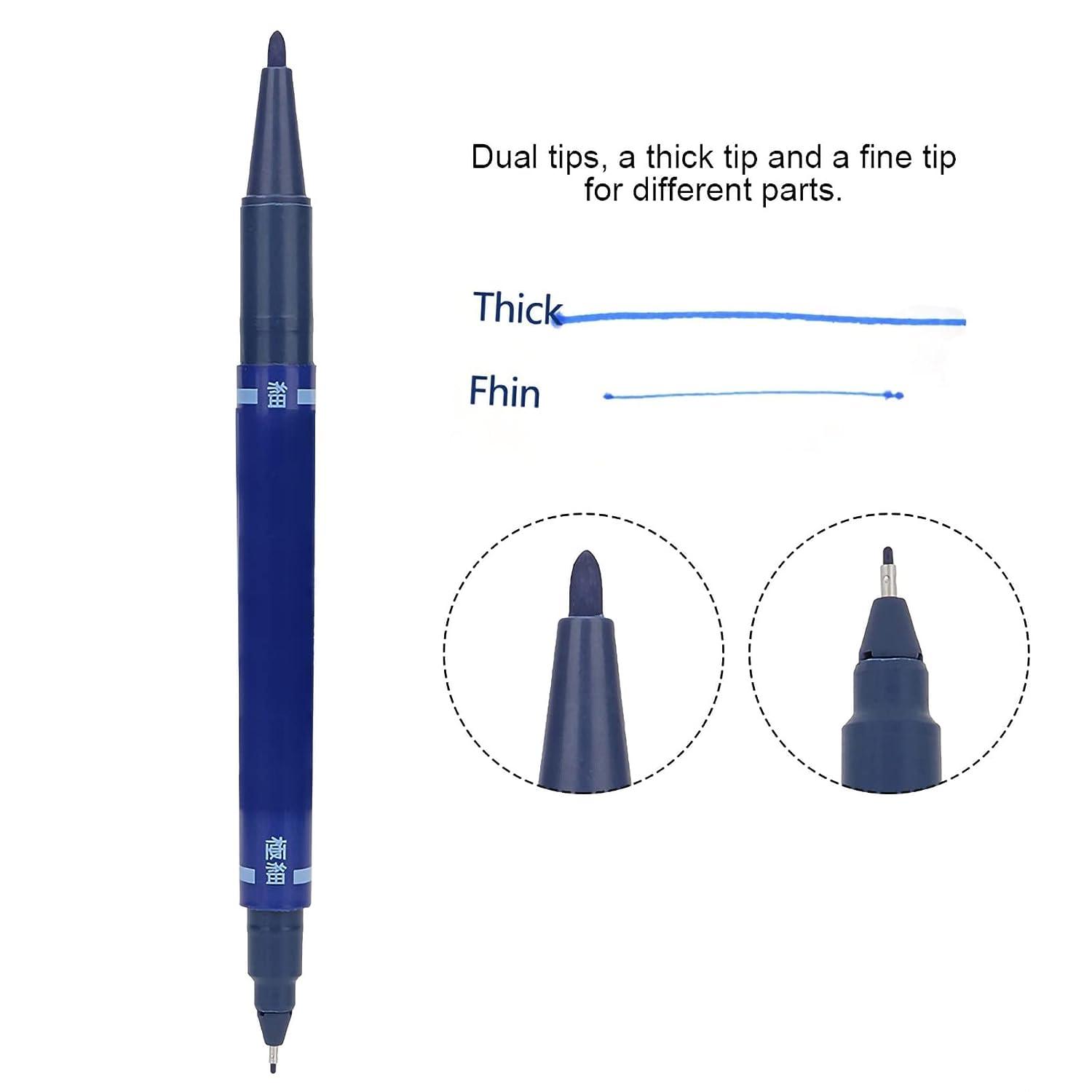 Skin Companion Twin Tip Black Marker Pen 100 Pieces