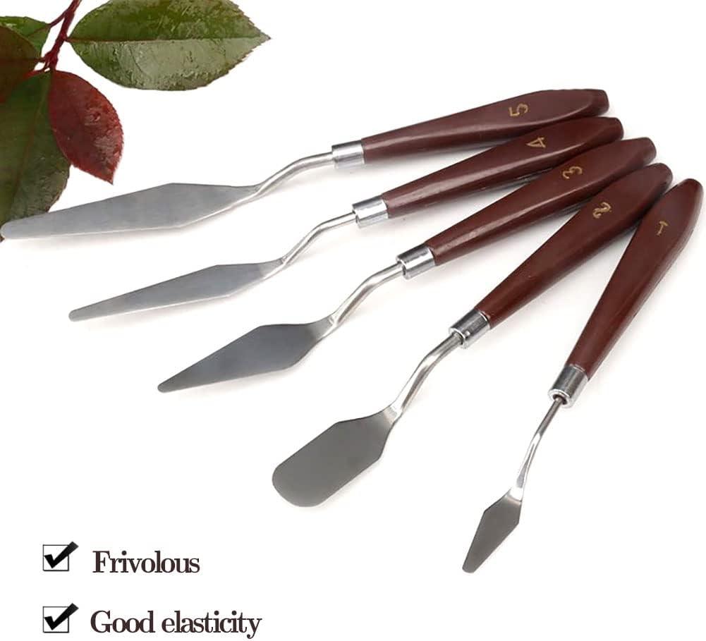 Dyiom 2 Pieces Palette Knife Set Paint Scraper Putty Knife Stainless Steel Spatula Palette Knife