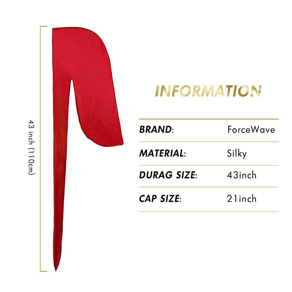 ForceWave 4PCS Designer Silk Durags - Luxury Silky Durags for Men Designer  Durag | Durag Pack | Durag Waves For Men