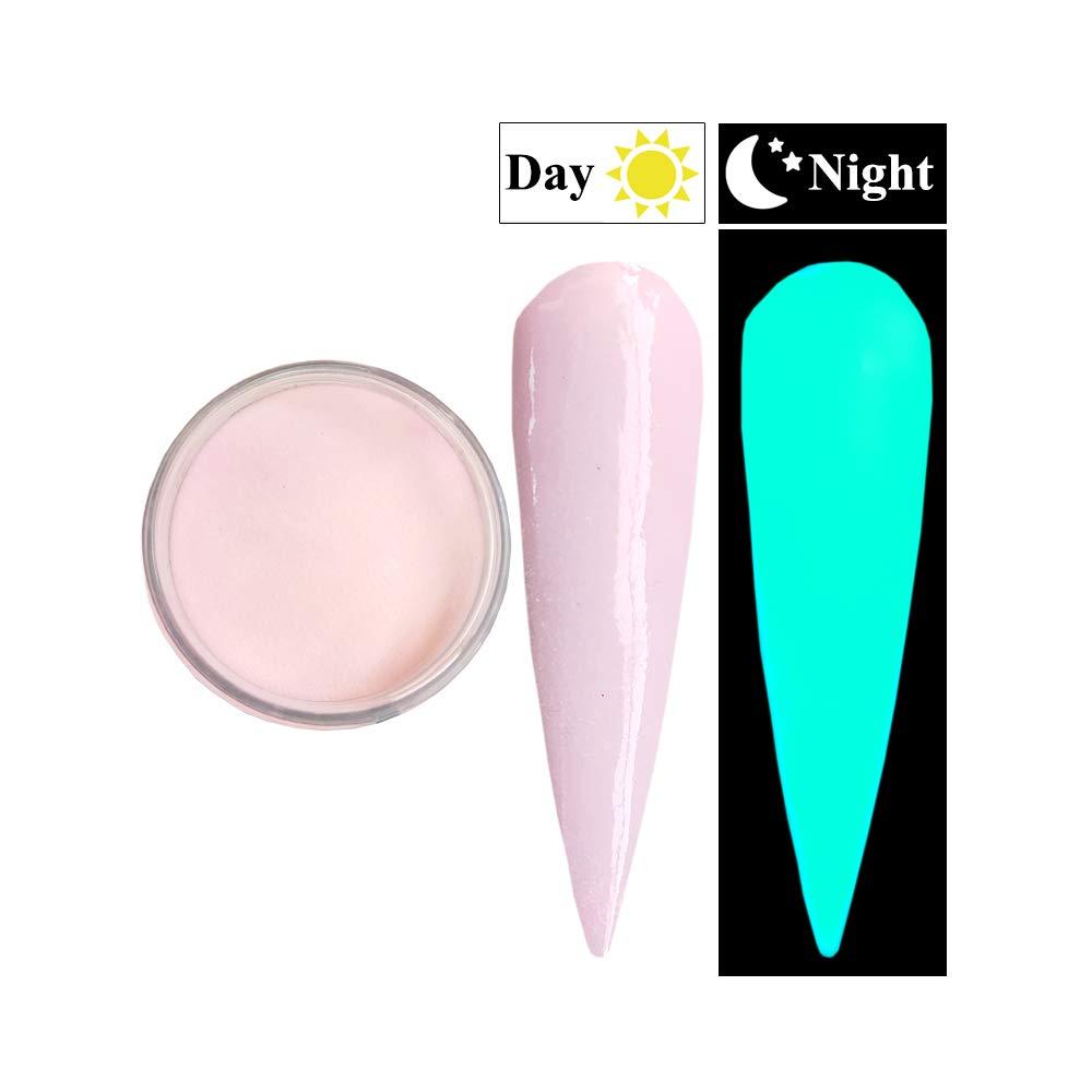 OUMISAYA Glow in the Dark Nail Dip Powder Light Pink Colors 1OZ(fl.oz