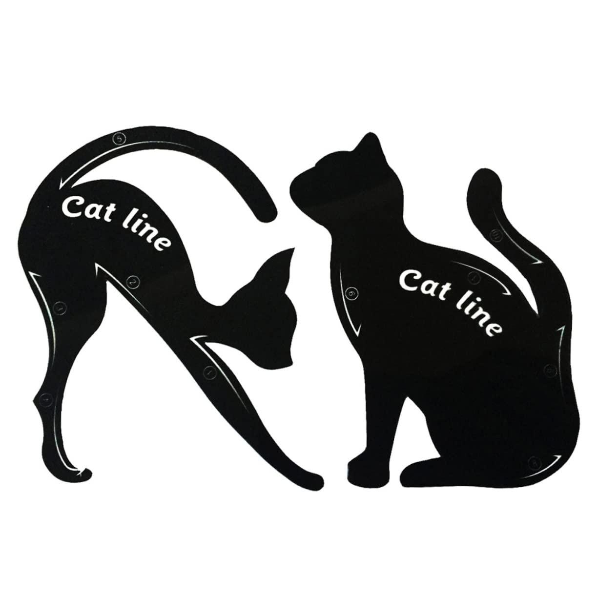 BIUDECO 2pcs Eyeliner Pen Stencil Sheets Cat Eye Stencil Template Set
