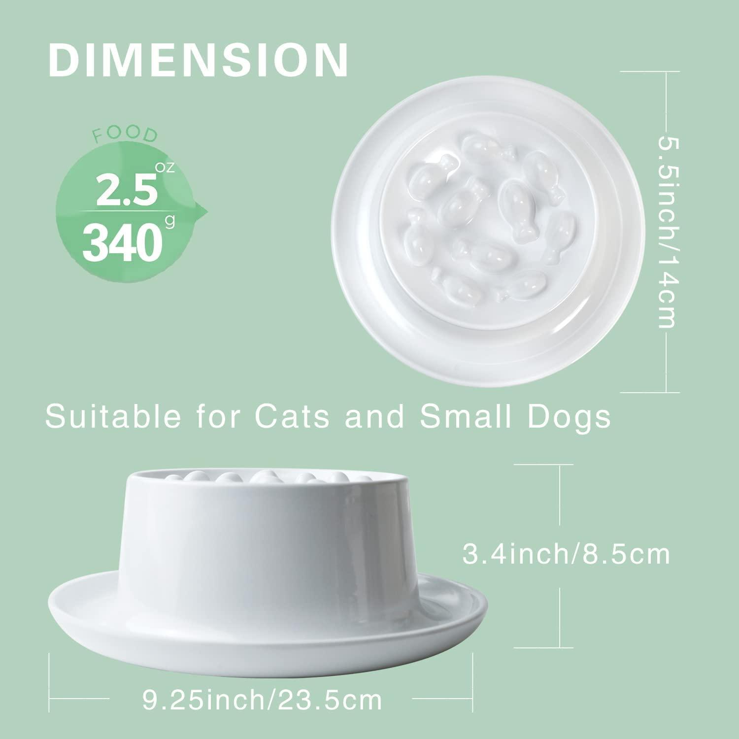 Interactive Slow Feeder Cat Bowl Raised Fun Pet Feeder Bowl Bloat