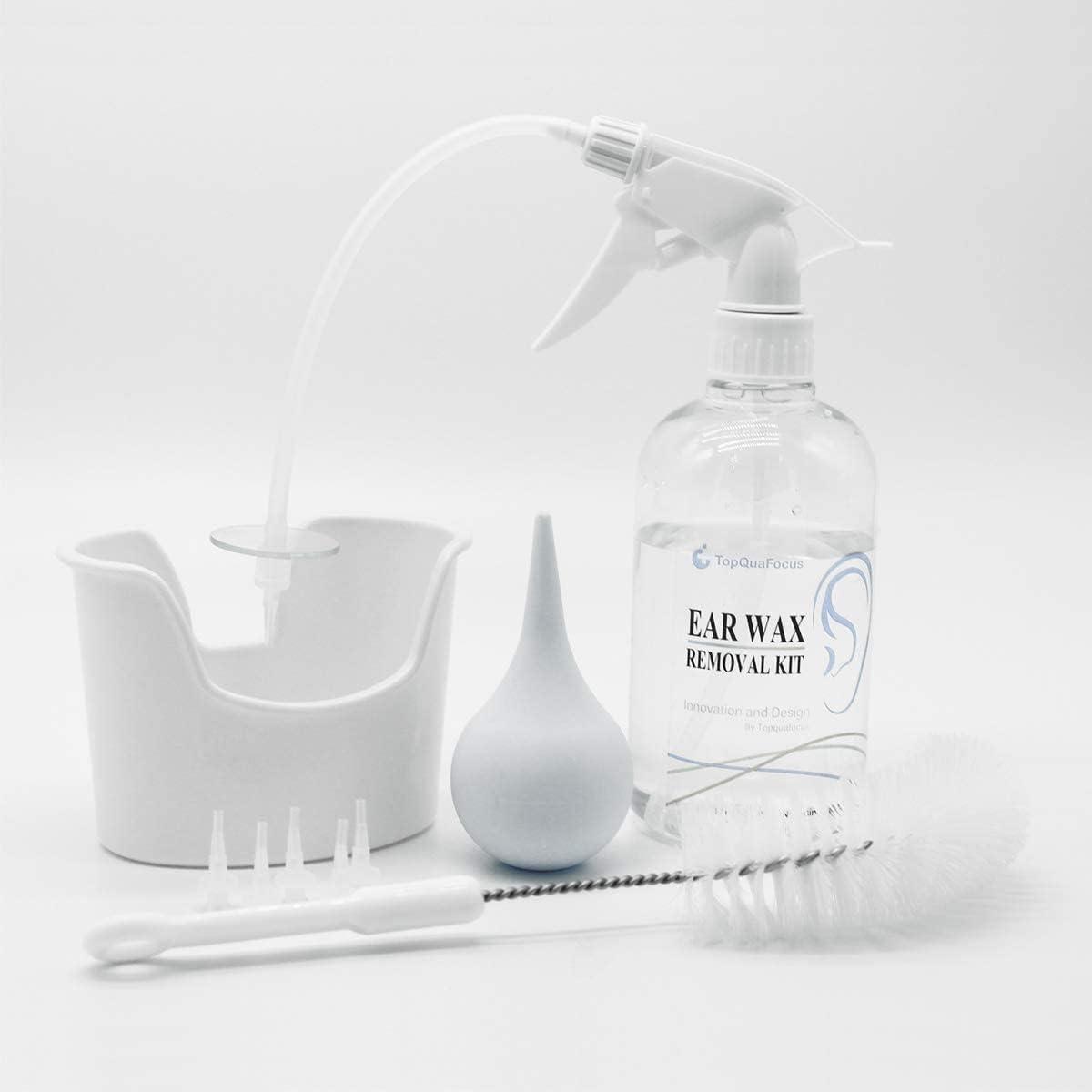 Ear Wax Removal Tool By Tilcare - Ear Irrigation Flushing System For Adults Kids Perfect Ear Cleaning Kit Includes Basin Syringe Curette Kit Towel And 30 Disposable Tips Aroma Wax Removal