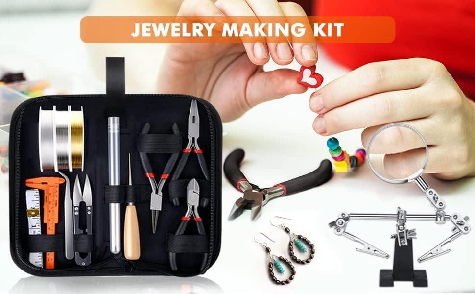 PAXCOO Jewelry Making Supplies Kit with Jewelry Tools Jewelry Wires and  Jewelry Findings for Jewelry Repair and Beading