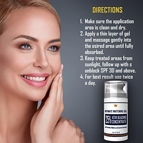 Intimate Whitening Cream | Made in USA Skin Lightening Gel for Body, Face, Bikini & Sensitive Areas | Underarm Bleaching Cream with Mulberry Extract, Arbutin & Licorice Extract - 3.4 oz | Intimate Whitening Cream | Made in USA Skin Lightening Gel for Body, Face, Bikini & Sensitive Areas | Underarm Bleaching Cream with Mulberry Extract, Arbutin & Licorice Extract - 3.4 oz |