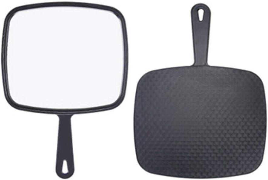 BinaryABC Black Hand Mirror Handheld Mirror with Handle Salon Barbers Hairdressers Mirror