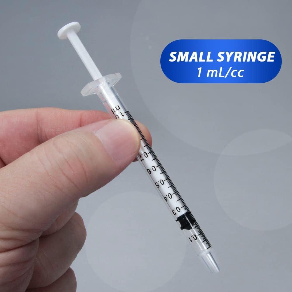20 Pack 1ml Syringe with Cap for Liquid 1cc Plastic Small Syringes