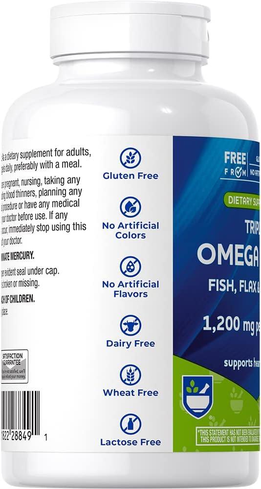 RA Triple Omega 3 6 9 Fish Oil to Support a Healthy Heart DHA and EPA