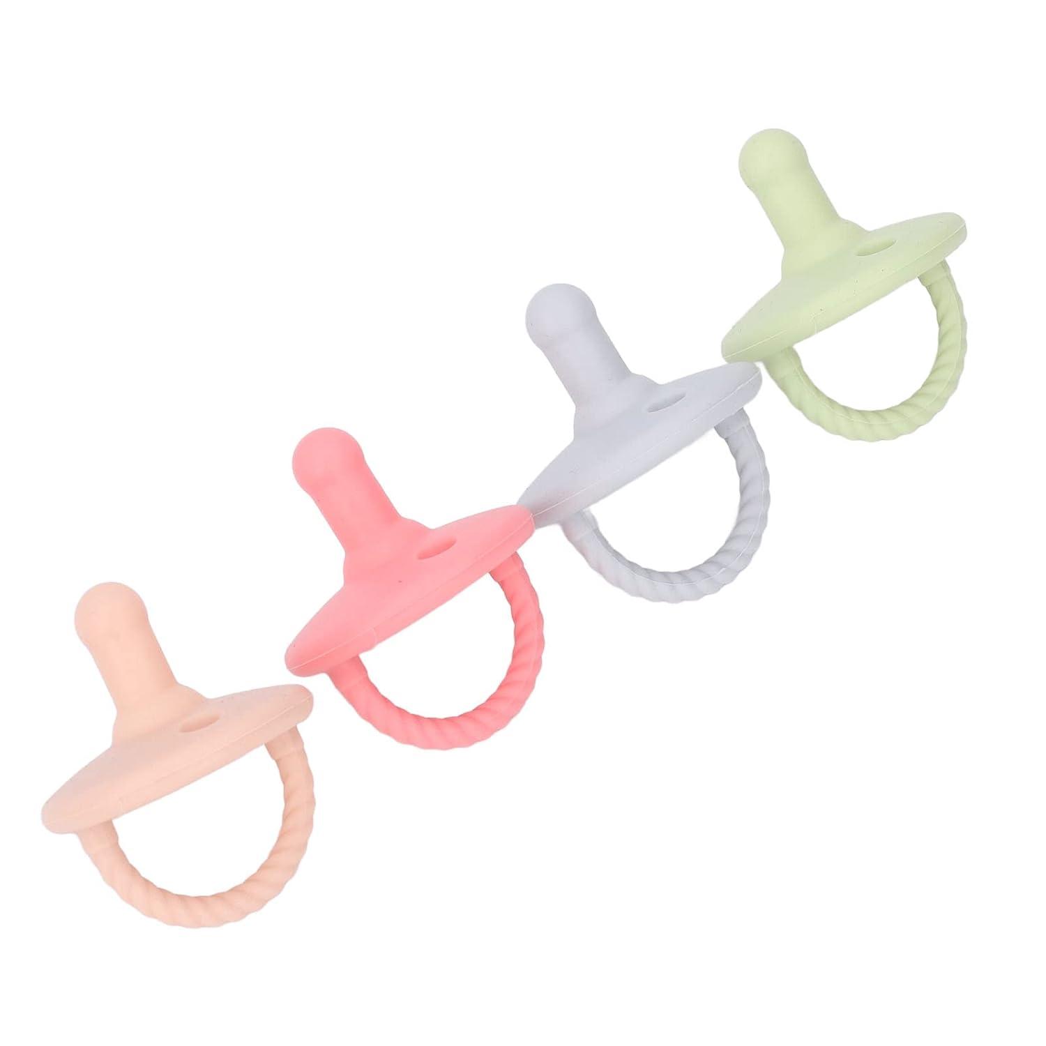 Silicone Baby Pacifier Set - 4PCS Breast-Like Design with Skin Texture ...
