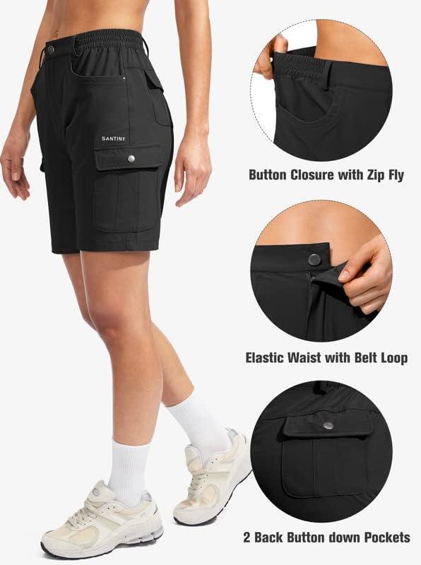 SANTINY Women's Hiking Cargo Shorts | Lightweight Quick Dry 7 Inch
