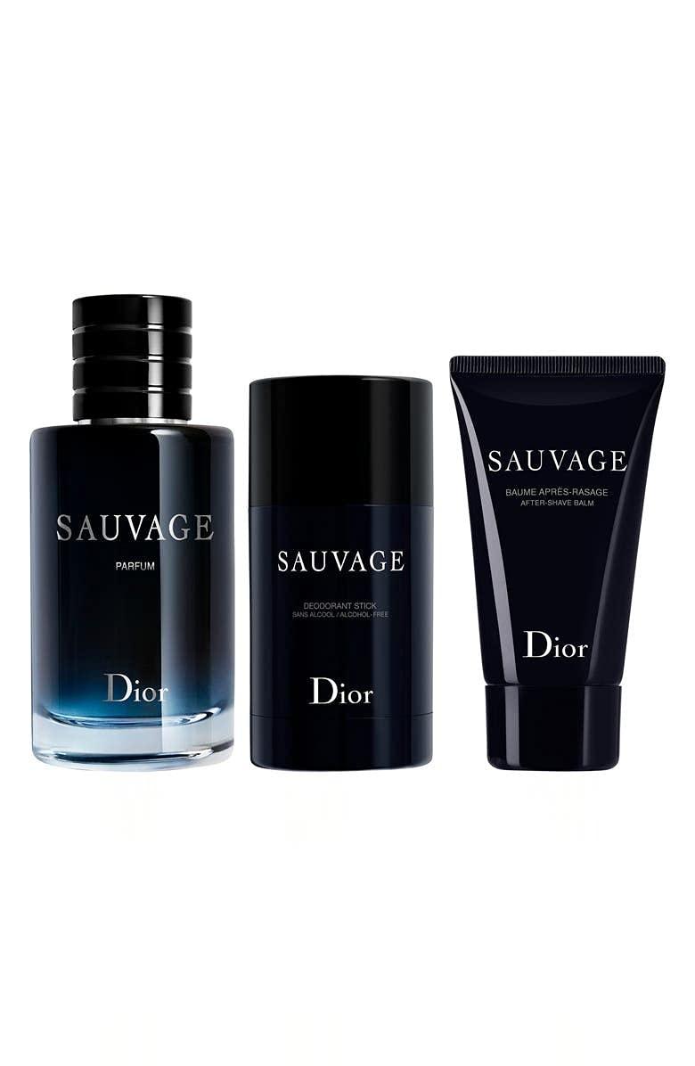 Dior Dior Sauvage 3-piece Set for Men (3.4 Ounce Parfum Spray +
