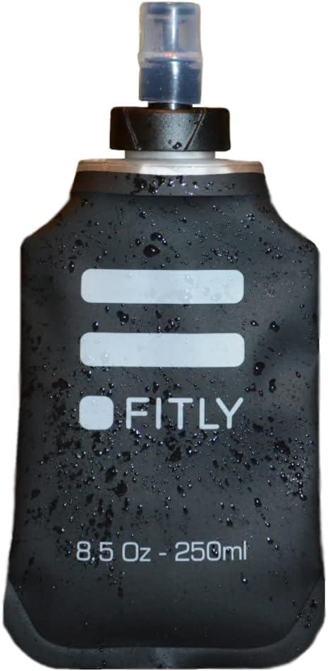  FITLY Soft Flask 3 Pack - 5 oz (150 ml), 8.5oz (250ml), &  13.5oz (400ml) - Shrink As You Drink Soft Water Bottle for Hydration Pack -  Folding Water Bottle For
