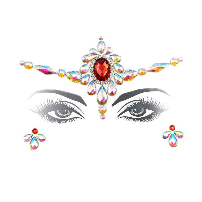 adhesive face gems face jewels rave accessories alien rave outfit glitter  diamond pastie sticker rhinestone eye temporary tattoo for forehead make up