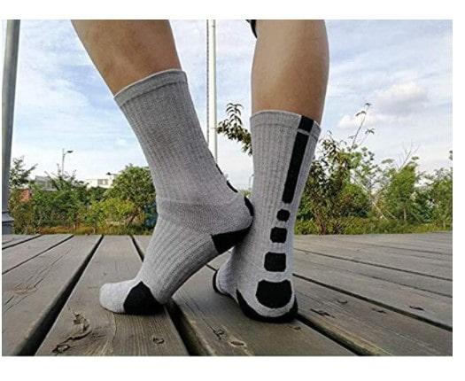 DISILE Elite Cushioned Dri-Fit Athletic Crew Thick Sports Socks Unisex- 5  Pairs