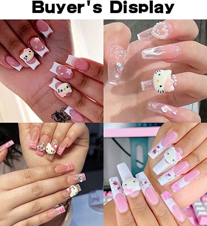 Buy 60pcs White Flower Nail Art Charms Nail Glitter Decals Decoration 3D  Nail White Flower Mixed Flower Butterfly Bear Design Acrylic Nail Stud  Jewelry Salon Nail Accessories Supplies for Women Online at